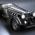 Vintage Black Convertible Classic Car With Retro Design And Open Top