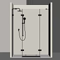 Modern Shower Sauna Enclosure With Glass Door Black Hardware And White Frame Design