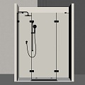 Shower shower partition shower towel rack 3d model