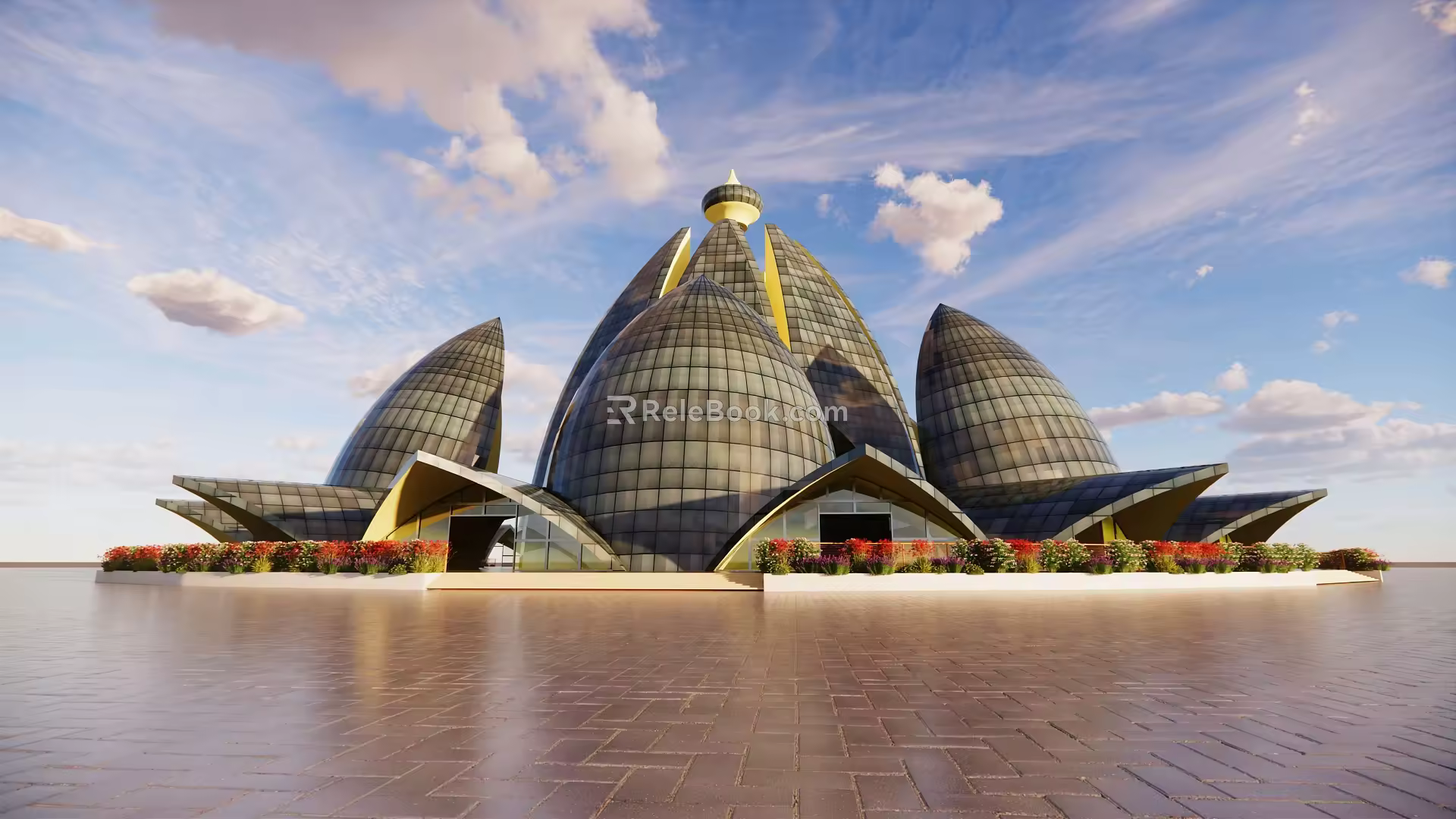 Modern Architecture Lotus Architecture 3d model