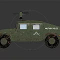 Military Green Camouflage Hummer Utility Vehicle With Roof Turret Equipment Exterior
