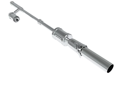Silver Metal Adjustable Extension Tool With Connecting Head And Grip Handle 3d model