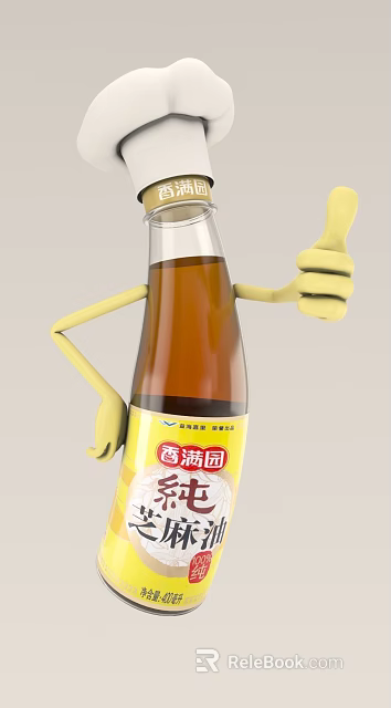 Xiangmanyuan Pure Soy Sauce Bottle With Anthropomorphic Arms And Thumbs Up 3d model 