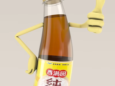 Xiangmanyuan Pure Soy Sauce Bottle With Anthropomorphic Arms And Thumbs Up 3d model