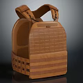 Brown Tactical Vest With Mesh Design Straps And Grid Structure For Outdoor Use
