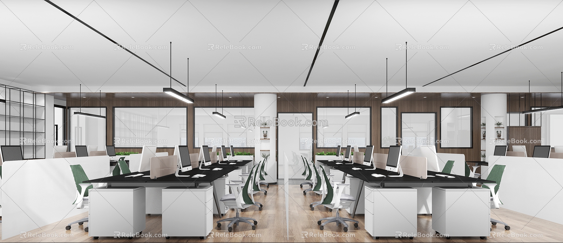 modern public office area office space 3d model