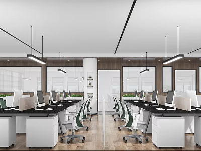 modern public office area office space 3d model