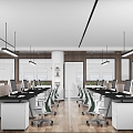 modern public office area office space 3d model