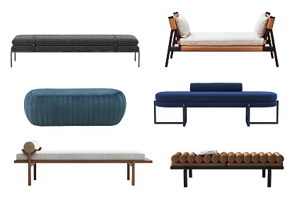 Modern Sofa Stool Cyber Celebrity Minimalist Bed End Stool Pedal 3d model