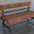 Vintage Rustic Wooden Bench with Backrest and Plank Design for Indoor Outdoor