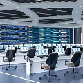 Modern Control Room Command Center 3d model