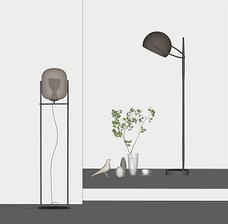 Modern floor lamp ornaments vase floor lamp combination 3d model