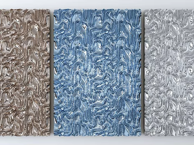 Modern Textured Wall Decor Brown Blue Grey Home Interior Decoration Panels 3d model