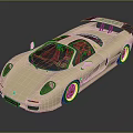 Cream High Performance Sports Car With Sleek Design Rear Spoiler And Alloy Wheels