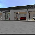 Modern 4S Auto Showroom Displaying Red White Cars With Glass Front And Modern Design