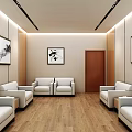 Modern Hotel Public Lounge Area With Comfortable Sofas Potted Plants Large Windows And Decorative Paintings