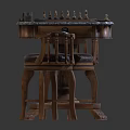 Jane European Chess Table Chess Table Chess Table International Chess Table 3d model