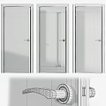 Modern Wooden Hinged Doors with Glass Panel and Stylish Handles for Interior Design