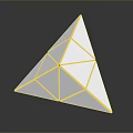 Modern White Geometric Polyhedron With Triangular Faces And Reflection On Dark Background 3d model