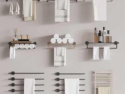 Towel Rack Electric Heating Towel Rack Bath Products Bathroom Small Pieces Bathroom Storage Rack Tissue Box 3d model