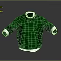 Stylish Green Sweater With White Collar And Cuffs For Casual Wear