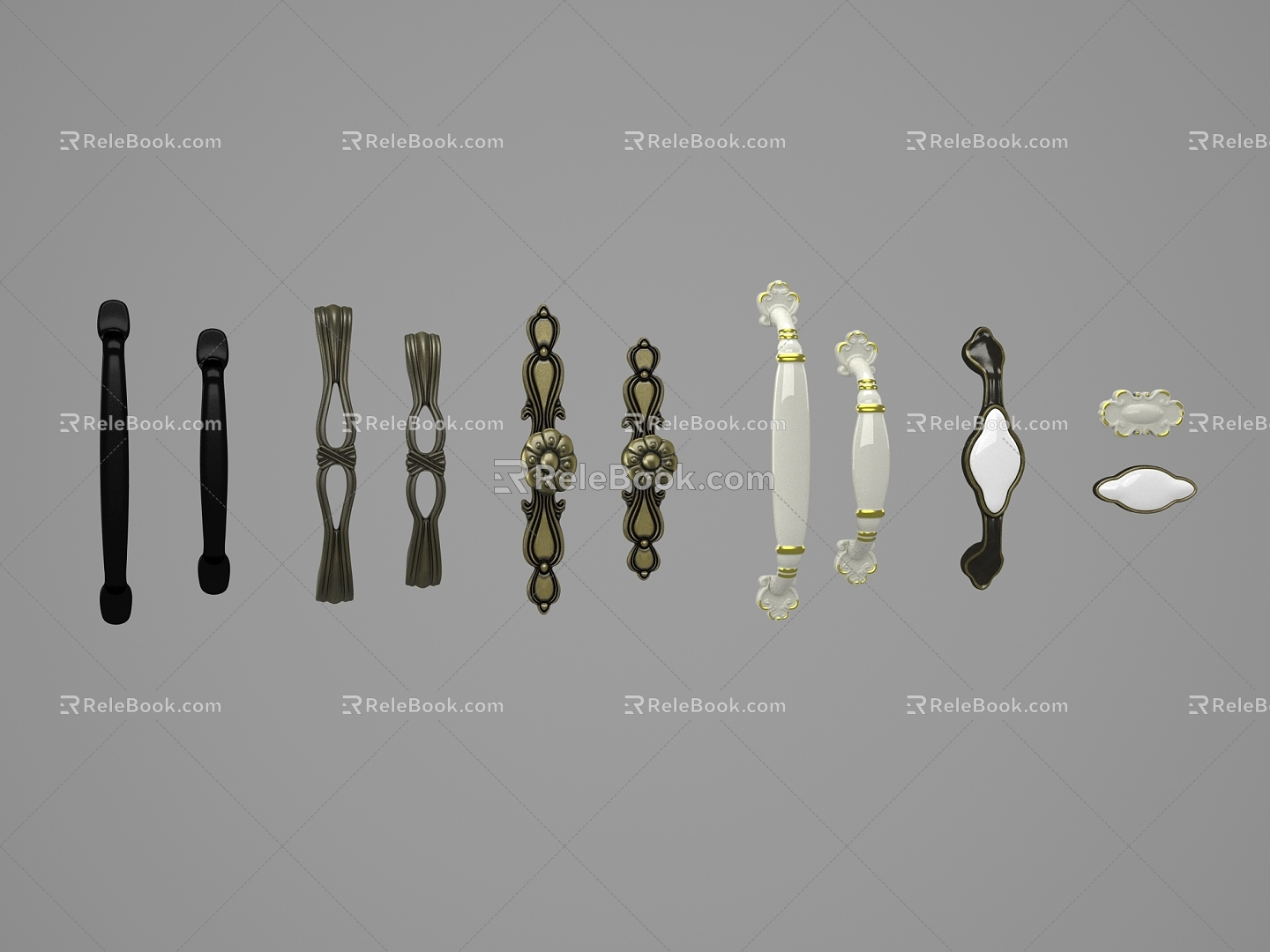 Classical hardware handle 3d model