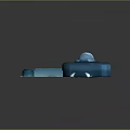 Modern Architectural 3D Design Element Featuring Blue Circular Structure with White Textured Center and Elongated Base