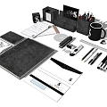 Essential Office Stationery Collection With Notebooks Pens And Desk Accessories