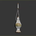 Vintage Style Hanging Decorative Furniture With Glass Body And Metal Chain Design
