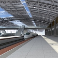 Modern High-speed Railway Station 3d model