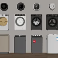 Different Types of Modern Washing Machines in Various Colors and Styles