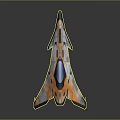 Futuristic Sleek Aircraft With Orange Gray Color Scheme And Blue Cockpit Design