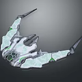 3D Rendered Futuristic Sci-Fi Mechanical Structure With Sleek White Gray Body And Glowing Green Accents