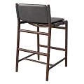 Modern Bar Stool With Wooden Frame And Comfortable Leather Seat Design 3d model