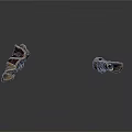 Ancient Vintage Weapon Pieces Featuring Leather Straps And Metal Construction Details
