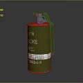 Military Style Green And Red Smoke Grenade With Metal Pin And SMOKE RED Markings