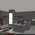 Great Fashion Store Modern Interior With Display Shelves Bags And Shoes