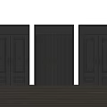Contemporary Gray Double Doors With Sleek Metal Handles And Panel Design For Home Entrance