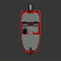 Stylish Yacht With Red Accents Comfort Seats And Modern Design