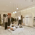 Elegant Fashion Clothing Store Interior With Mannequins Apparel Displays And Modern Decor