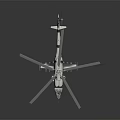 Detailed 3D Helicopter Model With Rotor Blades Cockpit And Gray Background