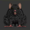 Game And Movie Character Black Rat With Pink Ears Pink Paws And Long Tail
