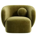 Beige Single Sofa With Fluffy Texture Round Shape And Spherical Cushion