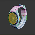 Stylish Analog Wristwatch With White Silicone Strap Blue Dial And White Markers
