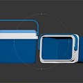 Blue Insulated Coolers With Handle Open Lid And White Trim Design Details