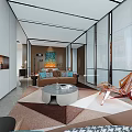 Modern Hotel Lobby Interior Design With Wooden Walls Reception Desk And Decorative Lighting