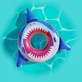 Shark Shaped Inflatable Swim Ring On Pool Water 3d model