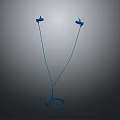 Blue In Ear Corded Headphones With Loop Design For Audio Experience 3d model