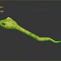Yellow Snake With Orange Spots 3D Model On Dark Background With Reflection 3d model