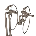 Modern Stainless Steel Faucet With Double Handle Spout And Control Knob Design